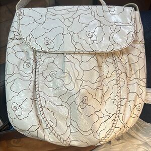 Elegant leather Cream stitched Floral Women's Bag by HOBO
